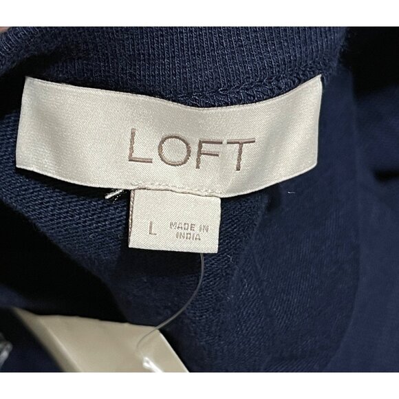 New Loft Knit Tank Top Sailing Embroidery Navy Cotton L Large - Picture 4 of 6